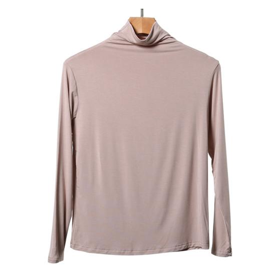 Женская водолазка с длинным рукавом, осенне-зимняя однотонная свободная футболка из модала, уличная одежда