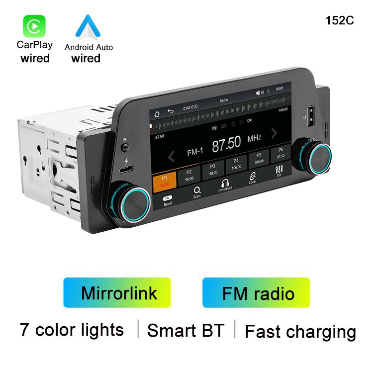 BQCC 1din 5" HD сенсорный экран проводной/беспроводной Android Auto carplay автомобильный mp5-плеер с Mirrorlink BT USB FM автомобильный мультимедийный стерео