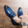 Newest Vintage Blue Genuine Leather Men'S Loafers Low-Heel Comfortable Men Formal Shoes Big Size Slip-On Leather Shoes Casual Men