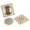 Antique Brass Square Floor Drain with Strainer Bathroom Washroom Drainage & Clean Accessories