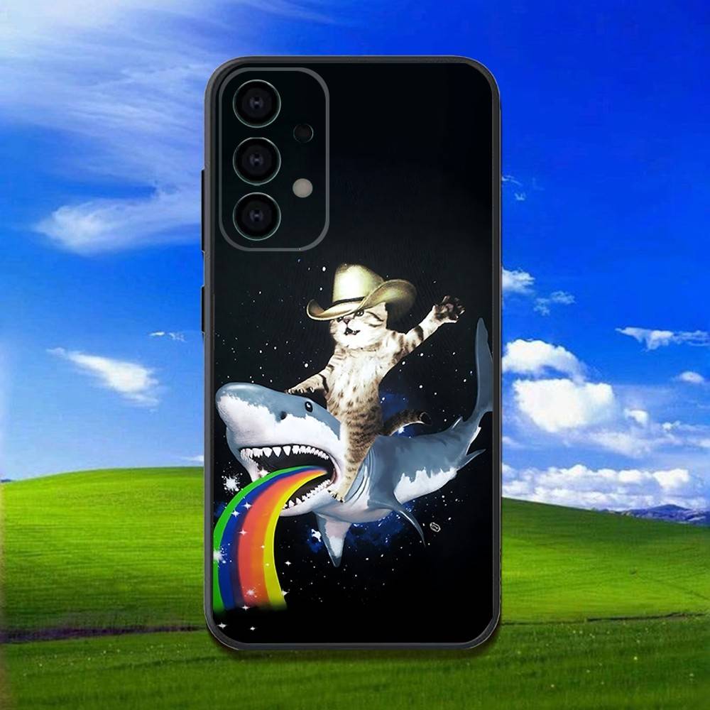Милый забавный чехол для телефона с кошками для Samsung Galaxy A13, A21s, A22, A31, A32, A52, A53, A71, A80, Мягкий черный корпус