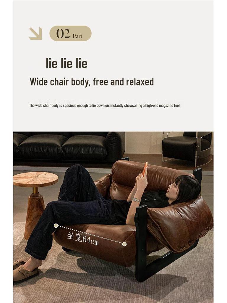 Дизайнерское кресло-диван с механизмом откидывания с острова Джерси для гостиной - Светлый люкс в ретро-стиле