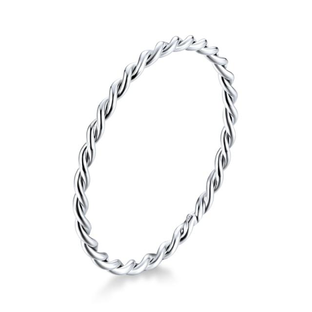  Tone Braided Texture Twisted Fashionable Eternity Band Stackable Rings Fine JewelryFashion Jewelry