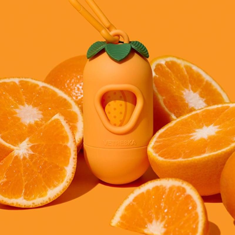 Оранжевая капсула туалет уличный толстый очищающий портативный пакет для фекалий милый питомец с ароматом чистящие средства подвесная пряжка товары для питомцев пакет для мусора