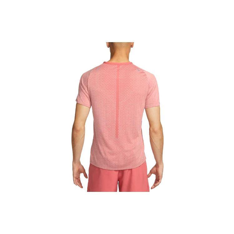 Nike Tech Knit Logo Спортивная футболка с круглым вырезом для мужчин, топы Stardust-Red DM4753-655