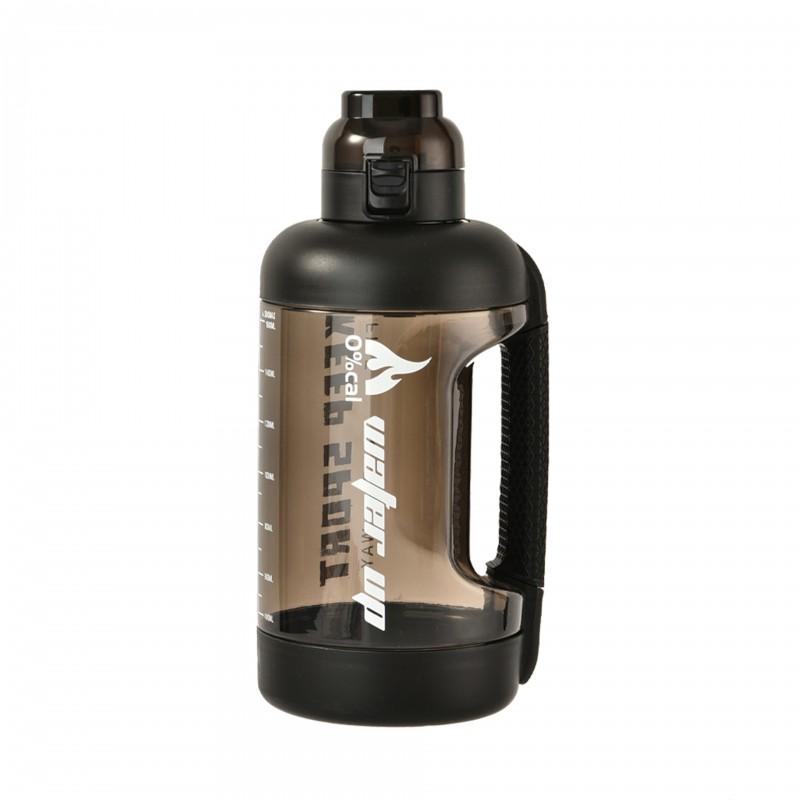 2L Tritan Sports Water Bottle With Straw - Leakproof Gym Hydration Cup Women Transparent Matte Finish