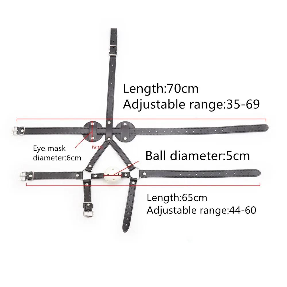 Кожаная маска для бондажа и маска для глаз с рисунком панды – Шарик-кляп, Игрушка для взрослых, Интимная игрушка для пар для чувственного дразнения и сближения