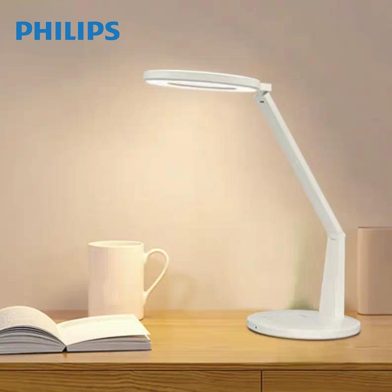 Philips Светодиодная лампа для защиты глаз, настольный светильник, регулируемая яркость 10-100%, таймер на 40 минут, напоминание об отдыхе