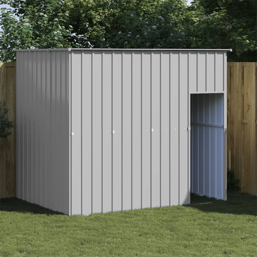 Vidaxl Buda Dla Psa, Z Dachem, Jasnoszara, 214X153X181 Cm, Stal