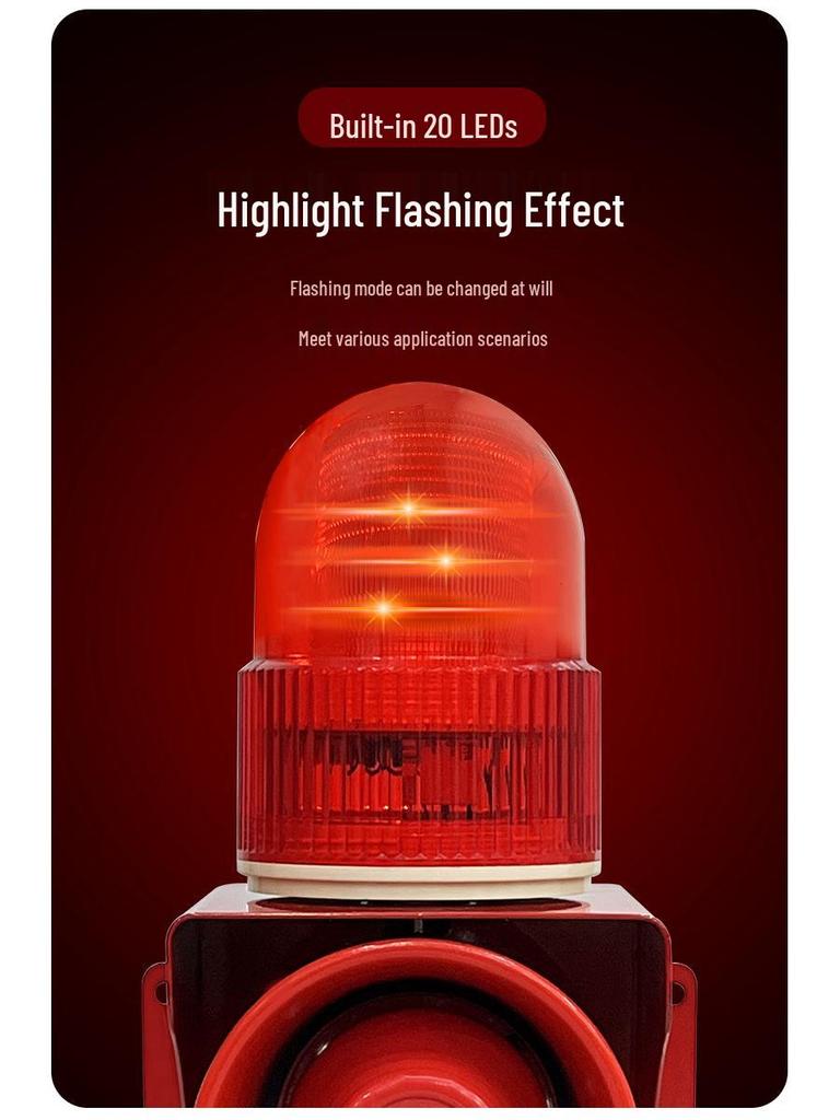 High Power Industrial Sound & Light Alarm with Wireless Remote Control for Forklift (220V/24V/12V/380V)