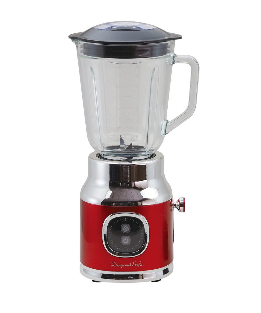 Мельница-миксер в стиле ретро, красная стеклянная чашка с мельницей для льда, совместимая с кофемолкой объемом 1 л, с рецептом, стеклянный миксер, ретро-миксер, смузи-машина, соковыжималка D&S DS.8571