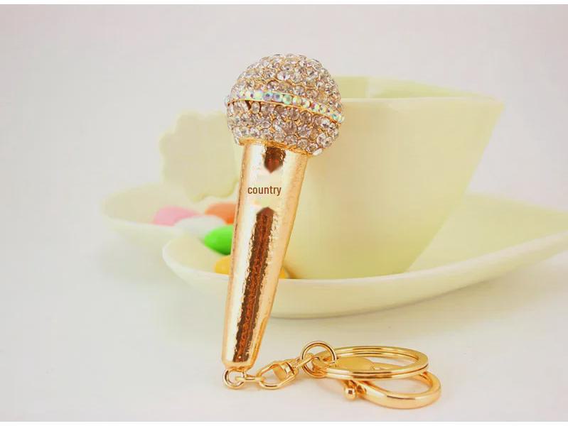 Брелок-микрофон со стразами: Изысканный модный подарок для друзей