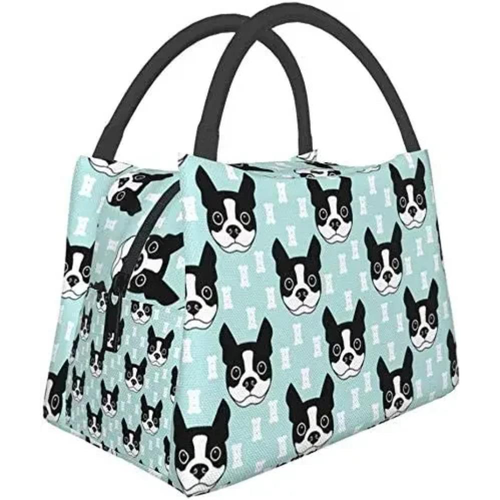 Многоразовая сумка для ланча Бостонский терьер и собака изолированный ланч-бокс сумка-холодильник сумка-органайзер для работы на открытом воздухе пикник