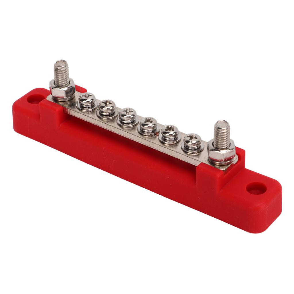 6 Terminal Bus Bar with Cover 48V 150A 2 Studs Power Distribution Block for Car Boat Marine Caravan
