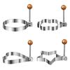 Stainless Steel Egg Ring Non-Stick Fried Egg Mold Heart Round Flower Five-pointed Star Shapes Breakfast Cooking Tools