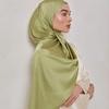 New Plain Satin Silk Hijab Scarf Women Large Size Scarf Shawls Muslim Headscarf Wraps Turbans Solid Headbands Bandana Ramadan