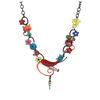 [Q5805] - Designer Necklace 'Lilipoupettes' (stretching Cat) Multicolored Black - 90x50 Mm