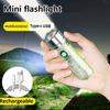 Mini LED Flashlight USB Rechargeable Torch Strong Magnetic Pen Clip Lantern Zoom Optional Portable Lamp Camping Hiking Torch