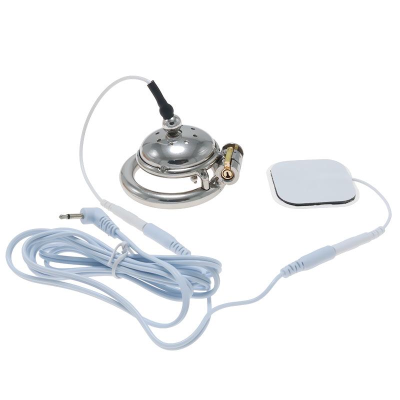 Электрический шокер целомудрия замок 9-отверстий дышащий плоский целомудрие очиститель мужской учебный мастурбация секс инструмент SM