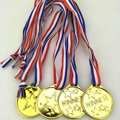 10 шт. Пластиковые золотые медали победителей, детские игровые спортивные призы, награды, игрушки для детей