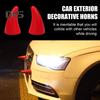 1 Pair Car Devil Horn Sticker 3D Automotive Roof Decoration Front Rear Bumper Guard Anti Collision Protector Waterproof Sunproof Universal Vehicle