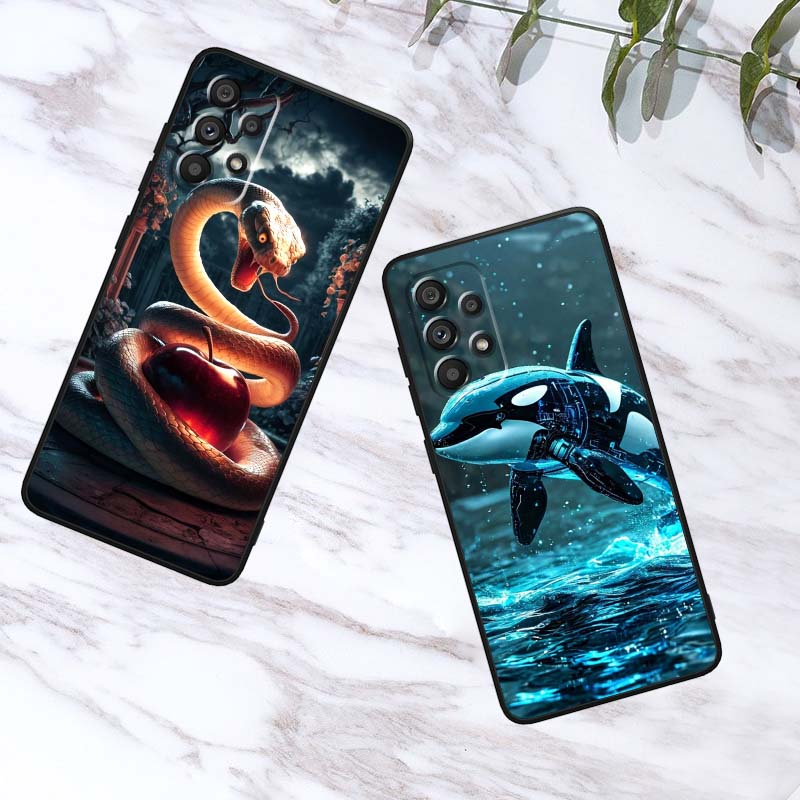 Чехол для телефона с дизайном Аниме Биология для Samsung A73 A72 A71 A55 A54 A53 A52 A51 A13 A22 A16 A15 A12 A14 A26 A07 5G Черный