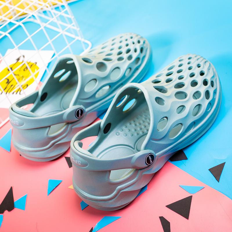 Пара трендовых нескользящих полых тапочек мужская спортивная обувь для отдыха на открытом воздухе нескользящая пляжная обувь на платформе повседневная обувь с отверстиями