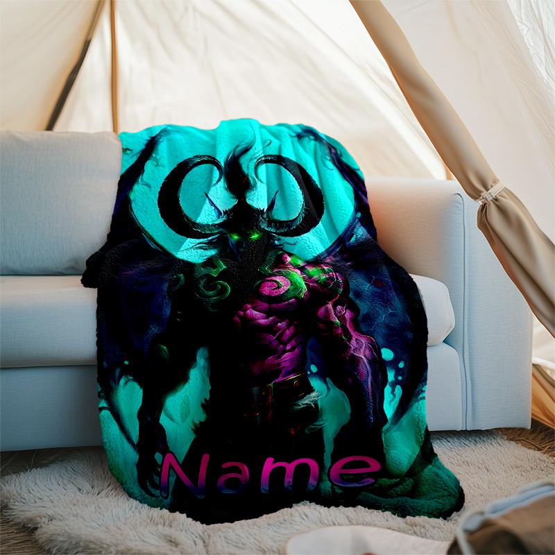 Personalized Custom Name Blanket - World of Warcraft Print Design,Blanket for Sofa,Bed,Travel,Camping - Soft and Warm, Great Gift