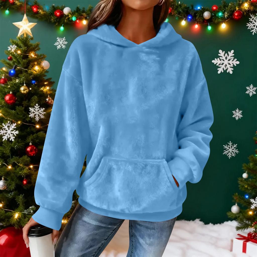 Женский фланелевый топ с капюшоном и длинным рукавом с принтом, толстовка с капюшоном