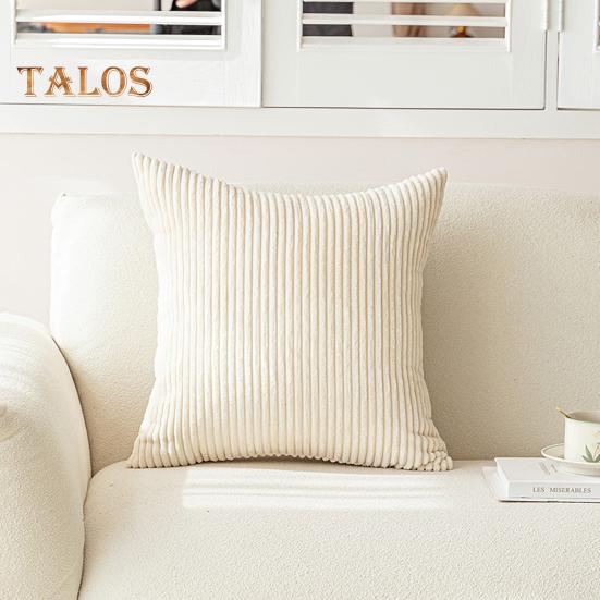 Плюшевая наволочка с полосатой текстурой, однотонная наволочка для украшения дивана, наволочка для подушки для гостиной, спальни, наволочка для подушки на сиденье автомобиля