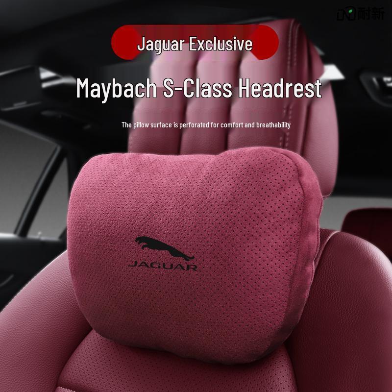 Дышащие подголовники с поддержкой шеи из замши для автомобильных сидений Jaguar XEL/XFL/F-PACE