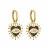 Pair ,Love Heart Shape Evil Eyes Drop Earrings For Women Vintage Statement Crystal Dangle Jewelry