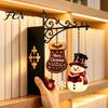 Seasonal Bedroom Ambient Lighting Christmas Bookshelf Hanging Light, Snowman Book Nook Lamp, Metal Floating Library Lantern Decor, Holiday Ornament