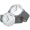 Coach Storage Box Pair Watch Set, Two-piece, Matching Metallic Gray Leather Watches for Adults, 1450315514503155