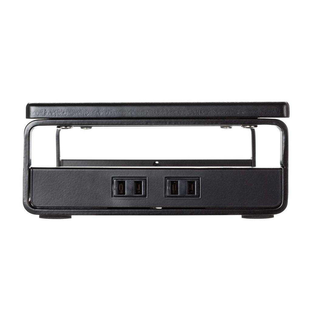 Подставка для монитора Sanwa Direct с 3 портами USB, 2 разъемами питания, ширина 60 см, глубина 20 см, черная столешница + 100-MR039BK