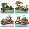 City Mini Pine Bonsai Ornaments Peach Blossom Building Blocks Sakura Decoration Potted Plant Figures Bricks Toy Children Gifts