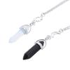 2PCS Natural Stone Hexagonal Column Crystal Pendant for Sun and Moon Charm Best Friends Jewelry Bullet Stone Women BFF G