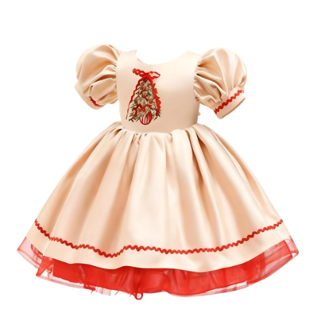 Детское модное рождественское тюлевое платье для вечеринки по случаю дня рождения и выступления