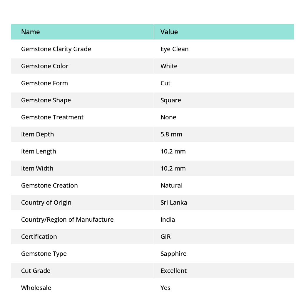 Sterling Silver 925 Natural Sapphire Ring White Ring Size 9.5 Square Gems 21.6Ct Ar-3134-sa