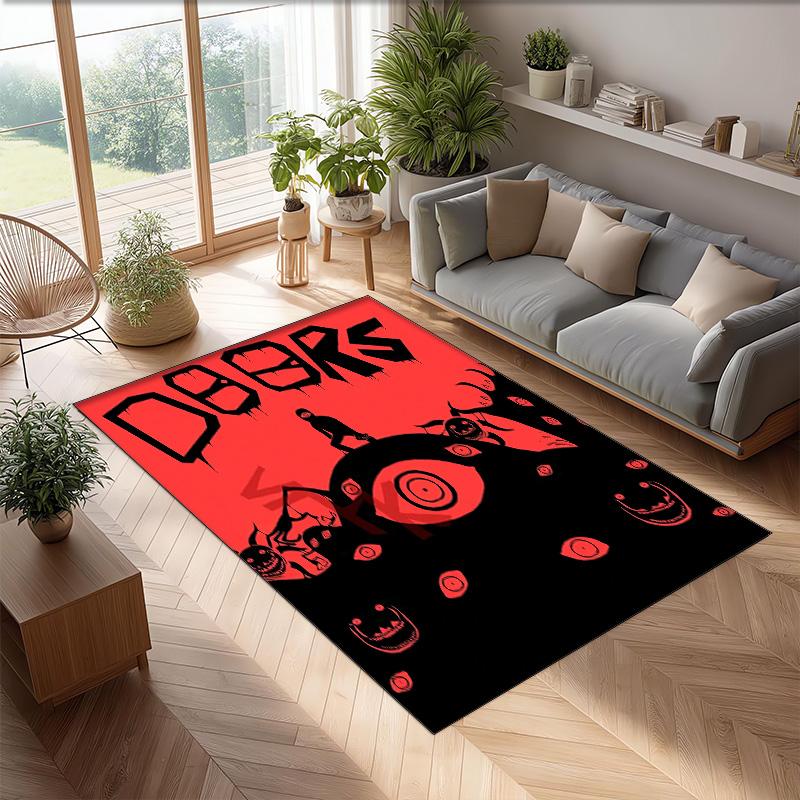 Doors Crystal Velvet Rug, Soft Anti‑Slip Crystal Velvet Carpet for Living Room Bedroom Home Decor