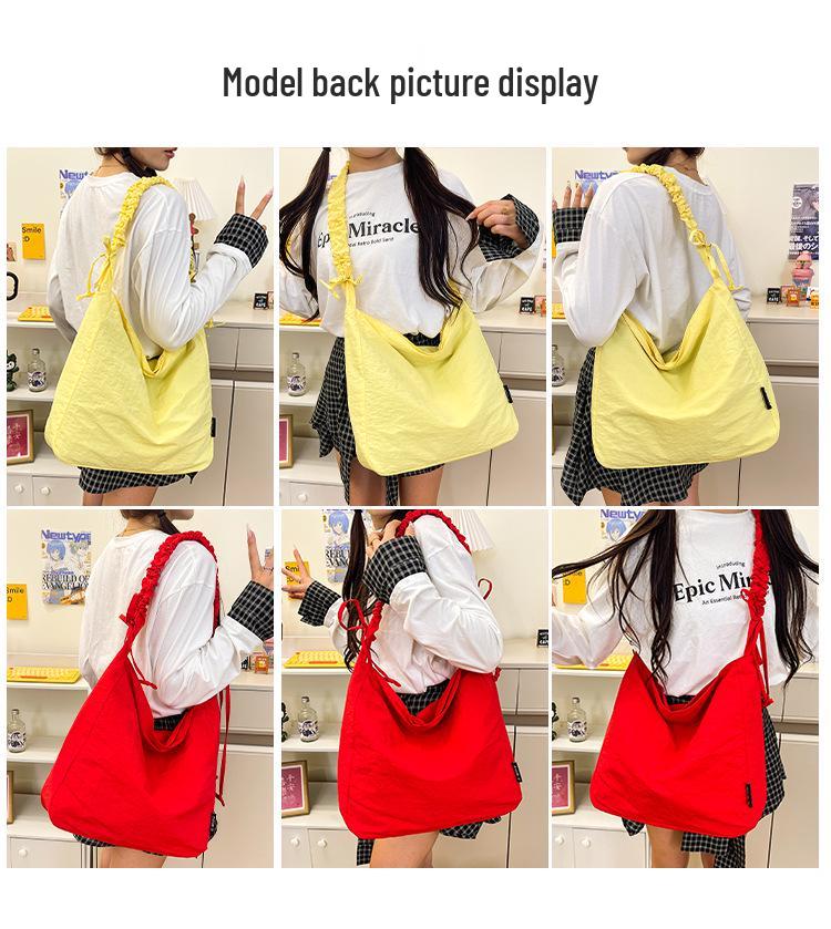 2025 Women's Large Capacity Pleated Tote: Casual Drawstring, Single Shoulder, Crossbody Bag