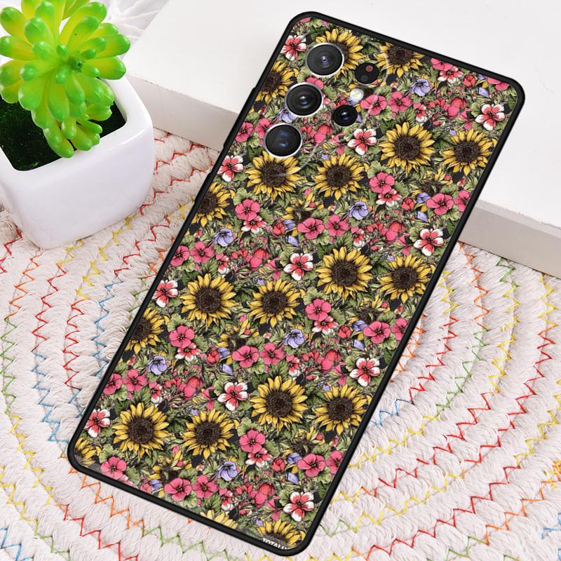 Чехол из ТПУ подсолнух для Samsung Galaxy note 10 pro S26 S25 S24 S23 S22 Ultra Plus S21 FE S20 Ударопрочный чехол