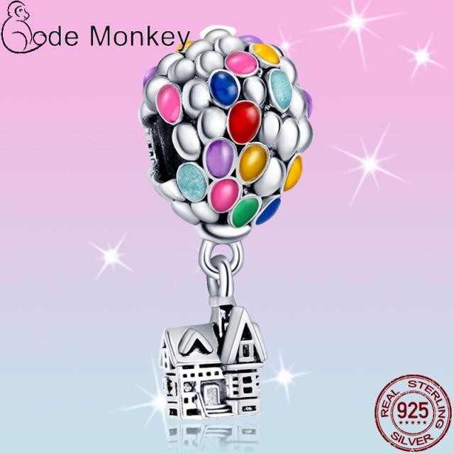Plata Charms Of Ley 925 Silver Starry Sky Charms Air Balloon Charm Fit Fashion 925 Original Bracelets Pulseira Diy