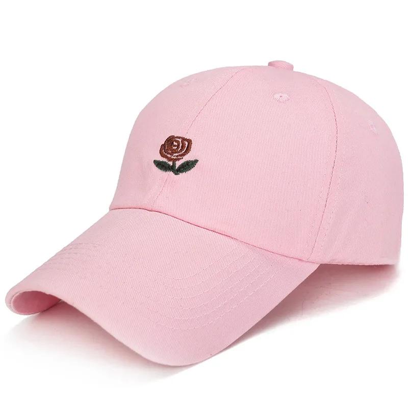 1 Pcs Unisex Rose Embroidery Baseball Cap For Men Women Flower Cap Rapper Street Hip Pop Hats Outdoor Sports Female Hat
