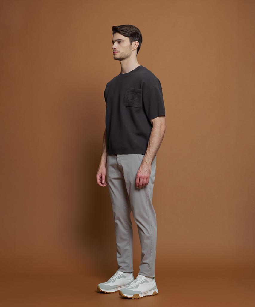 PANICALE Gray Drawstring Cotton Blend Pants