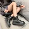 New winter thickened warm short boots women's casual cotton shoes soft leather flat non-slip snow boots women