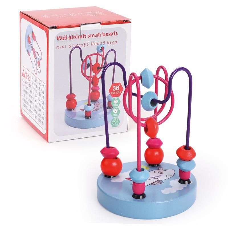 Beech Wood Baby Toy: Hand-Holding Wooden Beads with Fruit & Animal Shapes, Three-Speed Educational Design