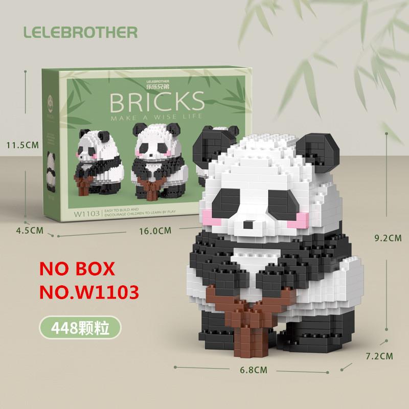 Kawaii Panda Series Micro Particle Building Block Creative Cute Animals DIY Assembled Bricks Toys For Chillren Christmas Gift
