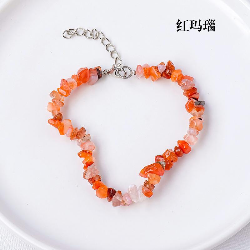 Браслет из натурального хрустального гравия, браслет из нерегулярного агата, модные ювелирные изделия из хрустальных камней