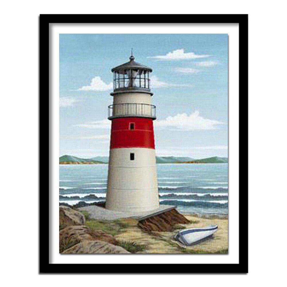 Diamond Embroidery Lighthouse By The Sea Diamond Painting Cross Stitch Crafts  Needlework Home Decor